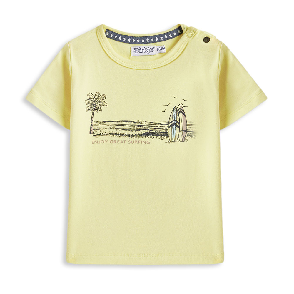 Dirkje - 2pc-Set - Boy's Printed T-Shirt & Shorts - Yellow/Sand