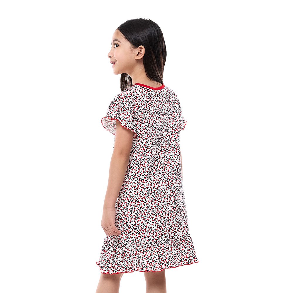Victor And Jane - Soft And Cozy Girls Sleep Dress - Red