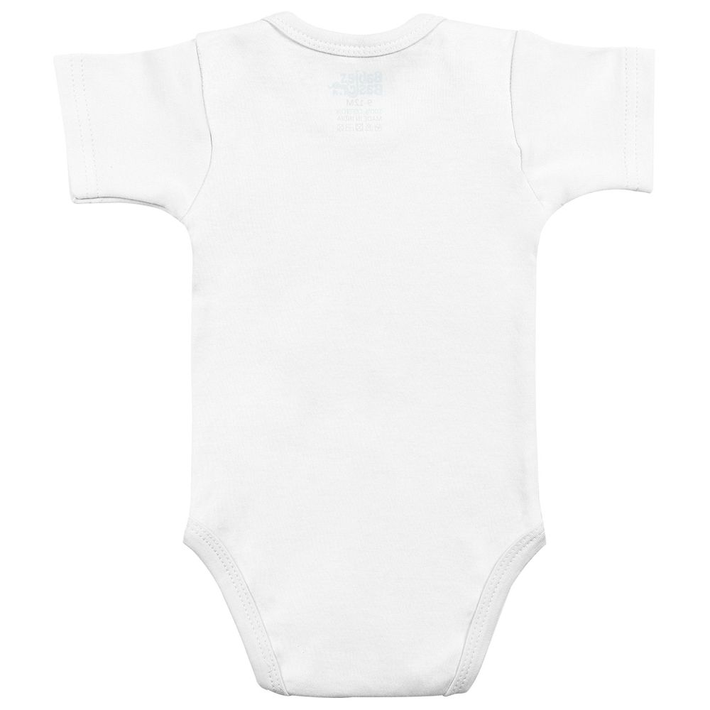 Babies Basic - 6pc-Set - 100% Cotton Short Sleeves Bodysuit - White
