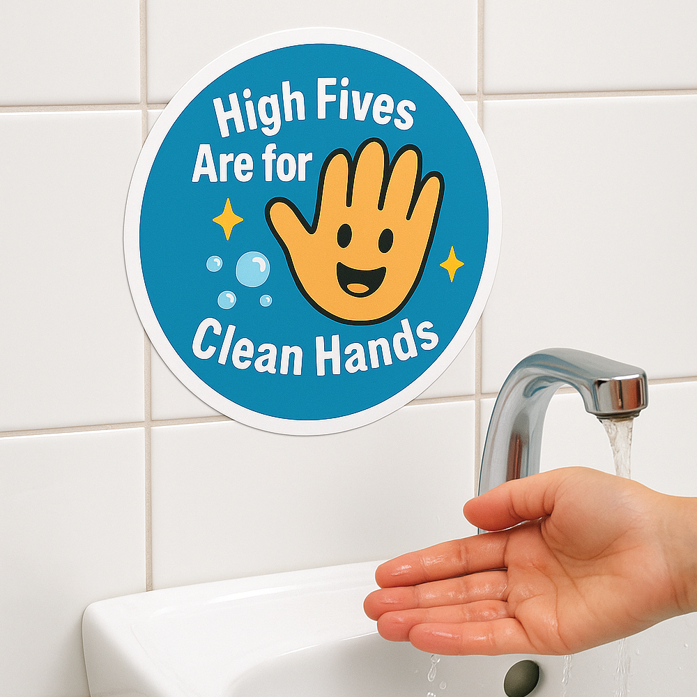 Twinkle Hands - High Fives Are For Clean Hands – Kids Hygiene Sticker