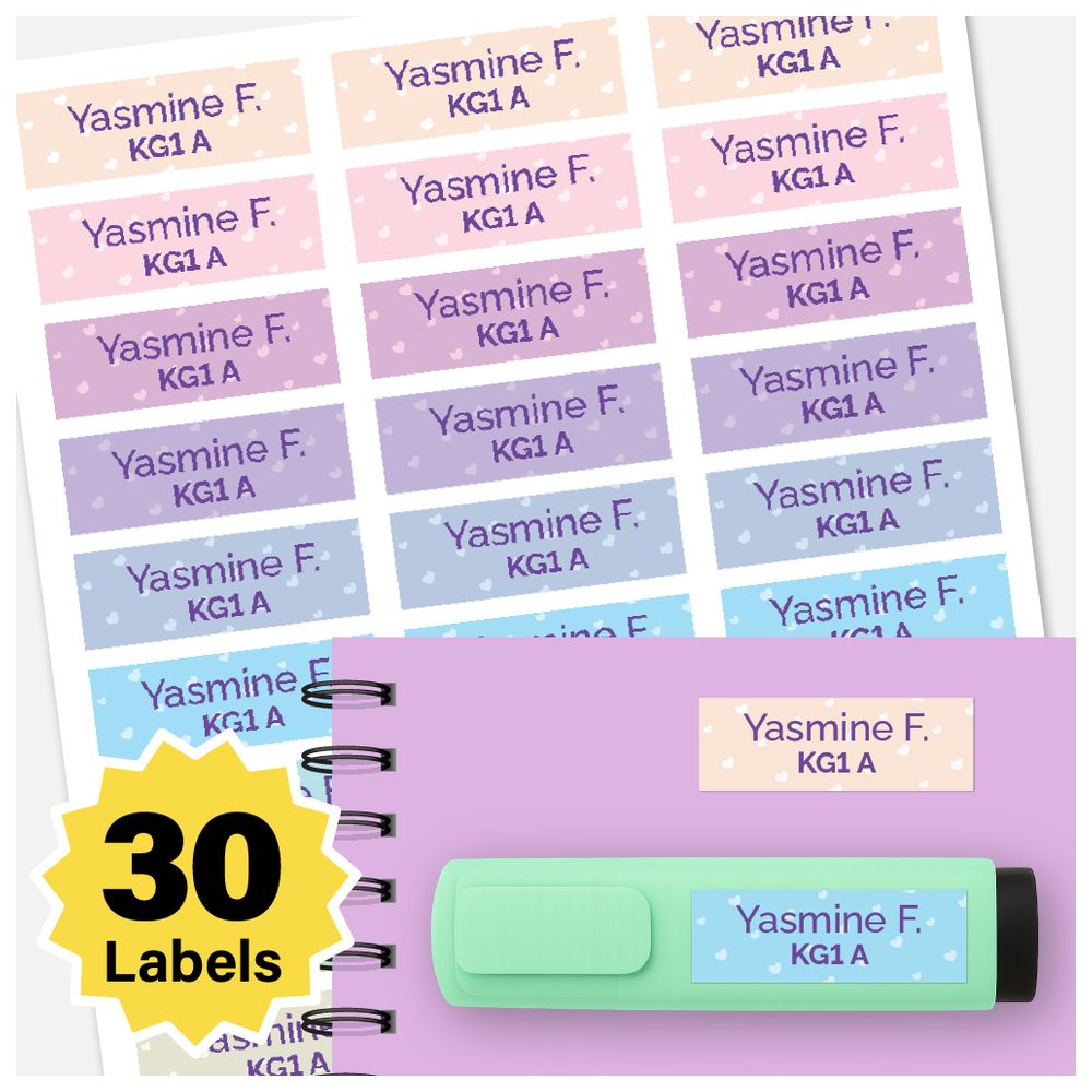 BonBon - Personalized Labels - Pack of 30 - Hearts