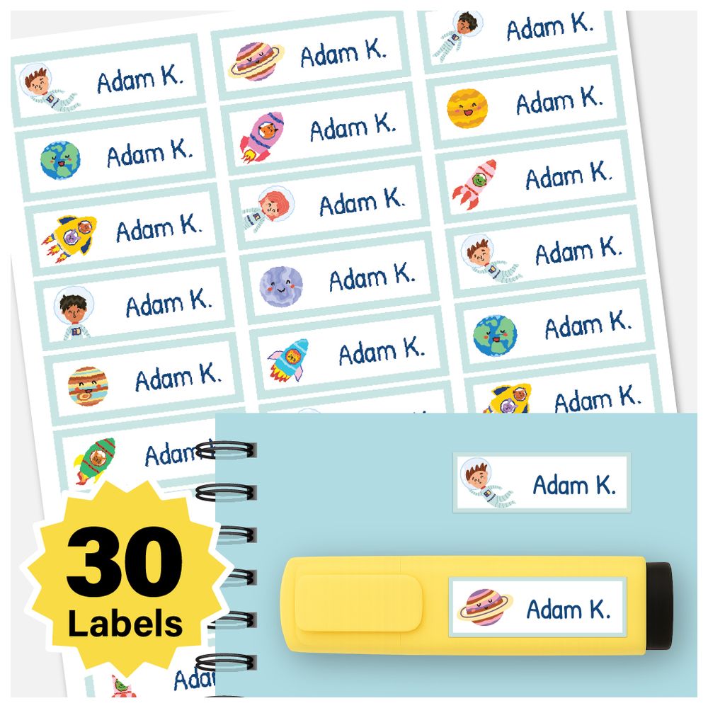 BonBon - Personalized Labels - Pack of 30 - Space Life