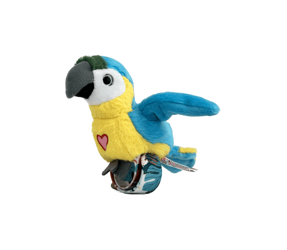 Happy Yappers - Blue Parrot Wearable Plush Bird - Blue/Yellow