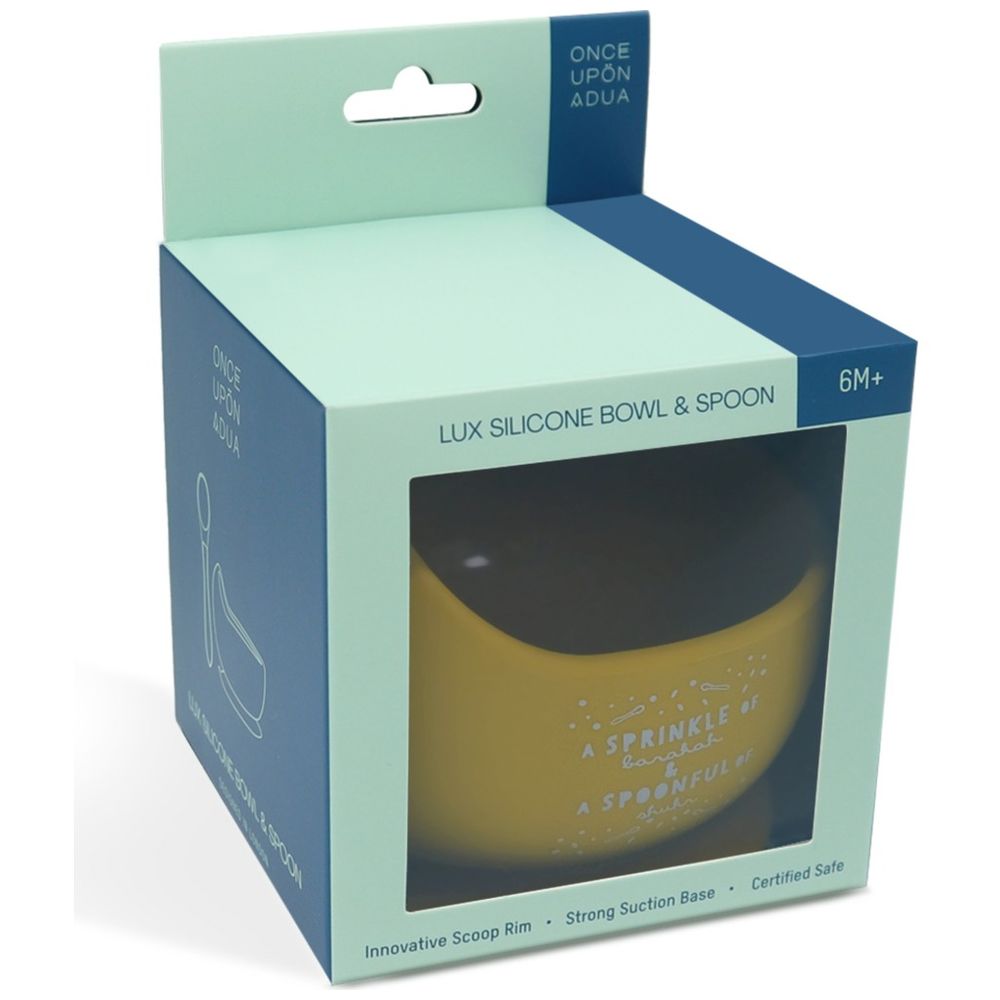 ONCE UPON A DUA Lux Silicone Bowl And Spoon Set - Mustard