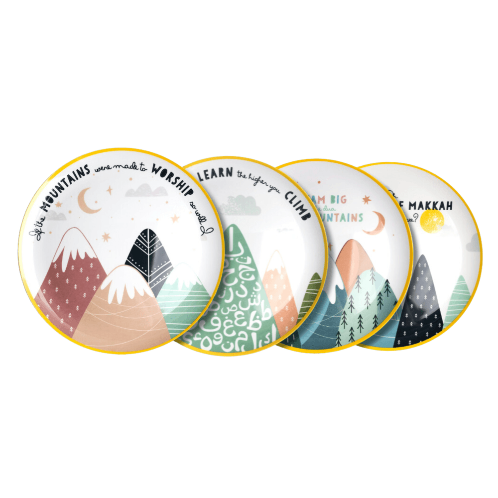 ONCE UPON A DUA Kids Melamine Party Plates Set - Multicolor - 4 Pcs