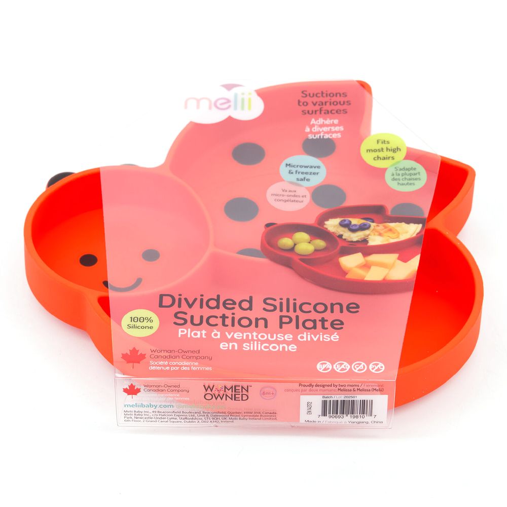 Melii - Silicone Suction Plate - Lady Bug - Red