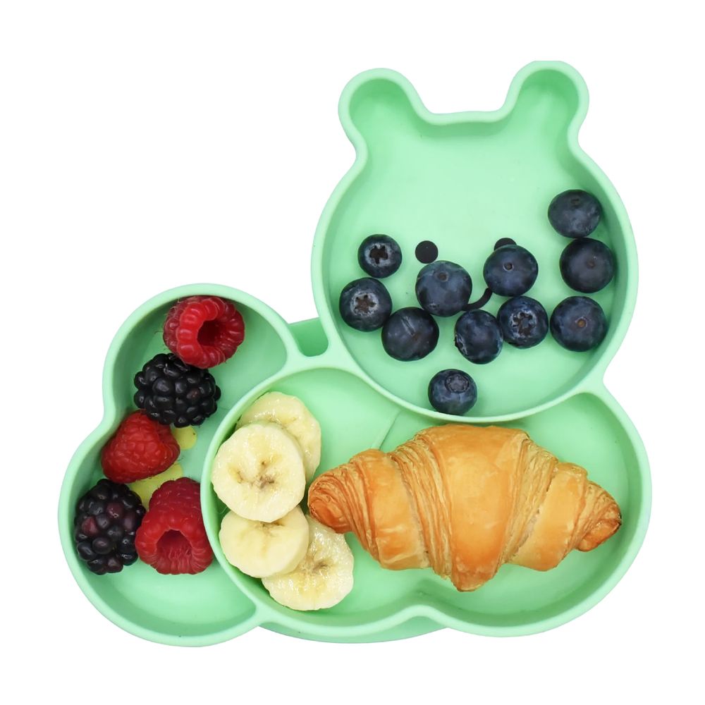 Melii Silicone Suction Plate - Caterpillar - Green