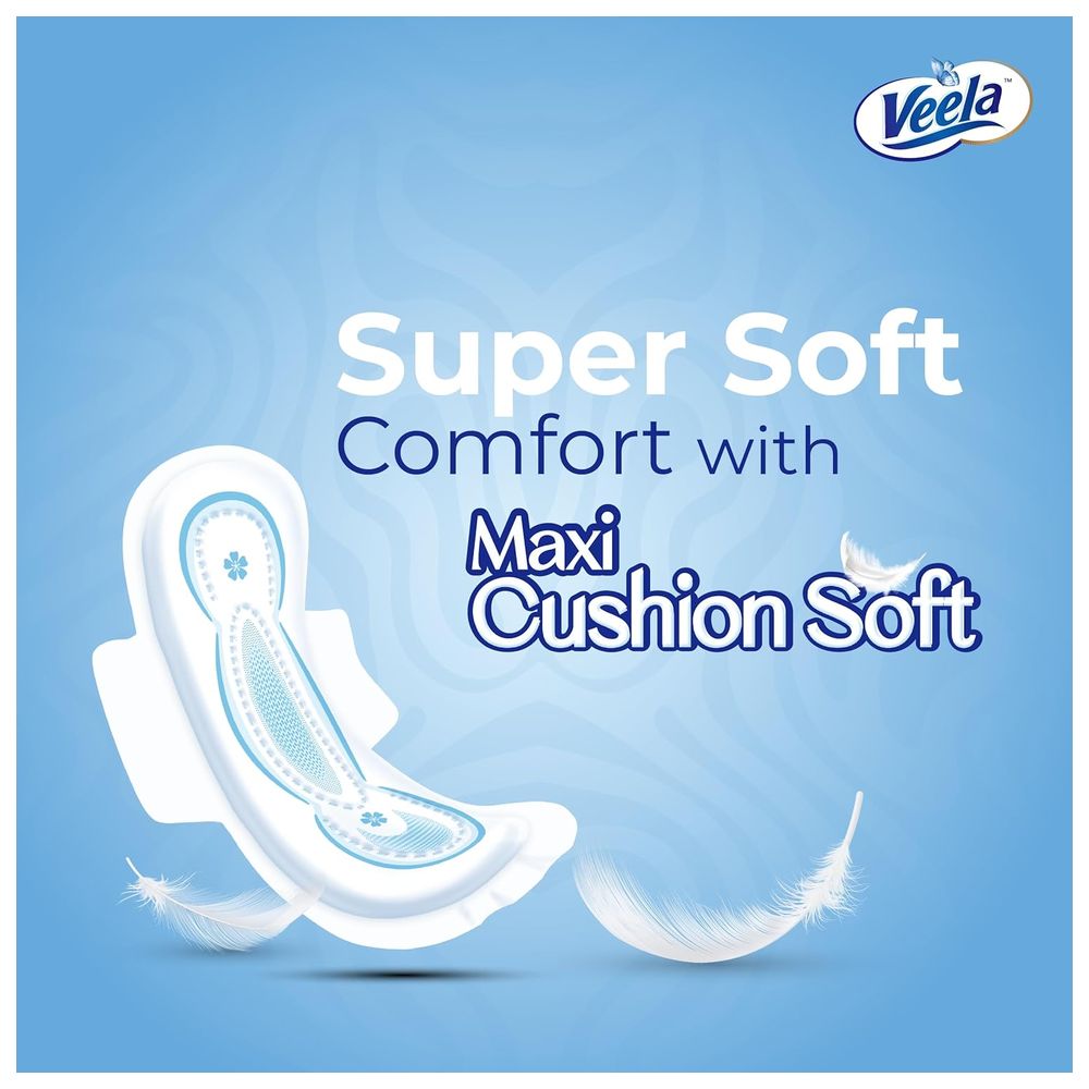 Veela Cushion Soft Maxi Pads With Wings - Long - 10 Pads