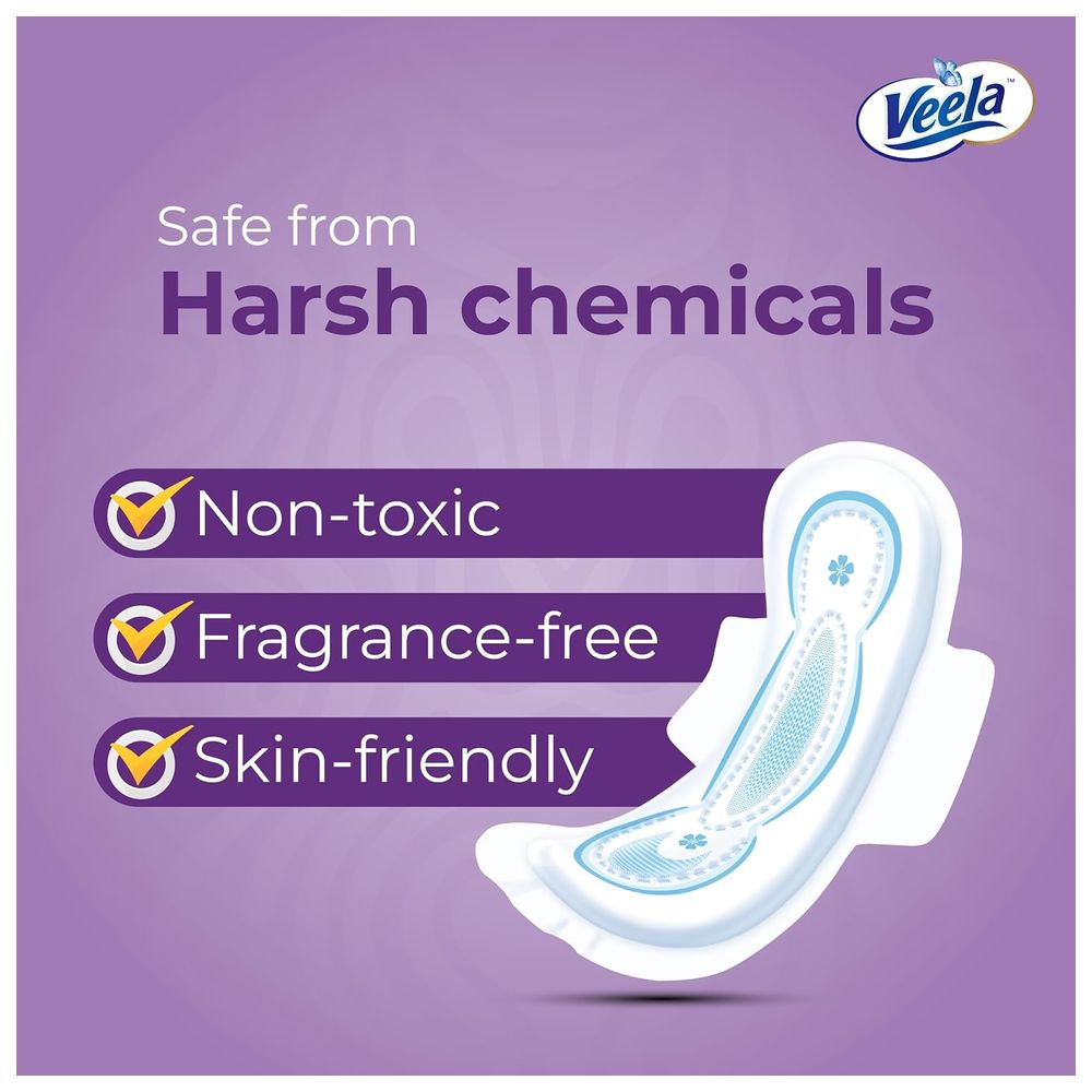 Veela Cushion Soft Maxi Pads With Wings - Overnight - 8 Pads