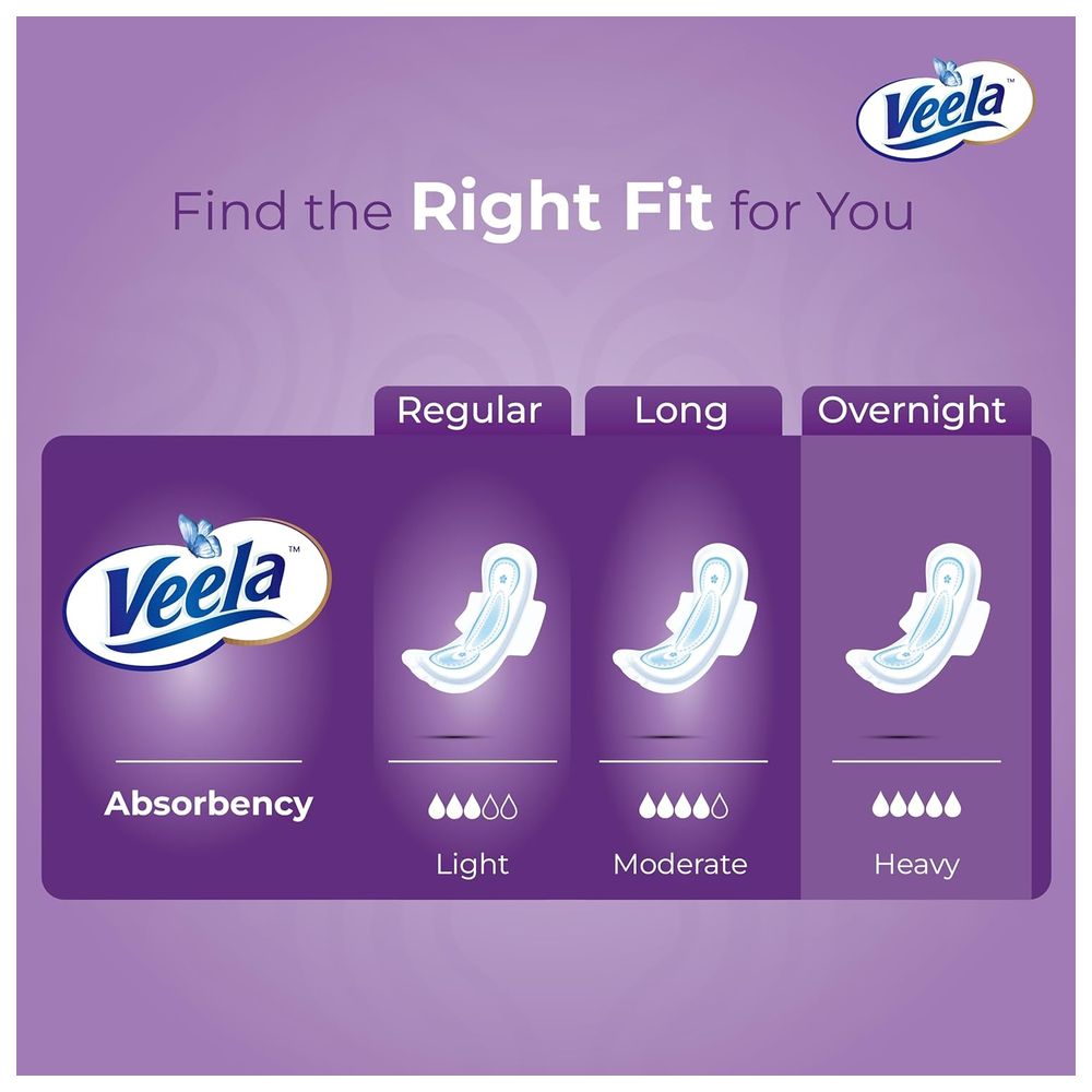 Veela Cushion Soft Maxi Pads With Wings - Overnight - 24 Pads