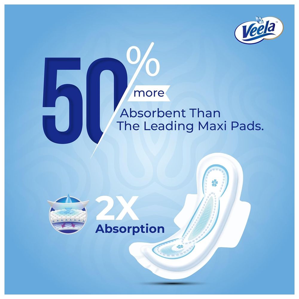 Veela Cushion Soft Maxi Pads With Wings - Long - 60 Pads
