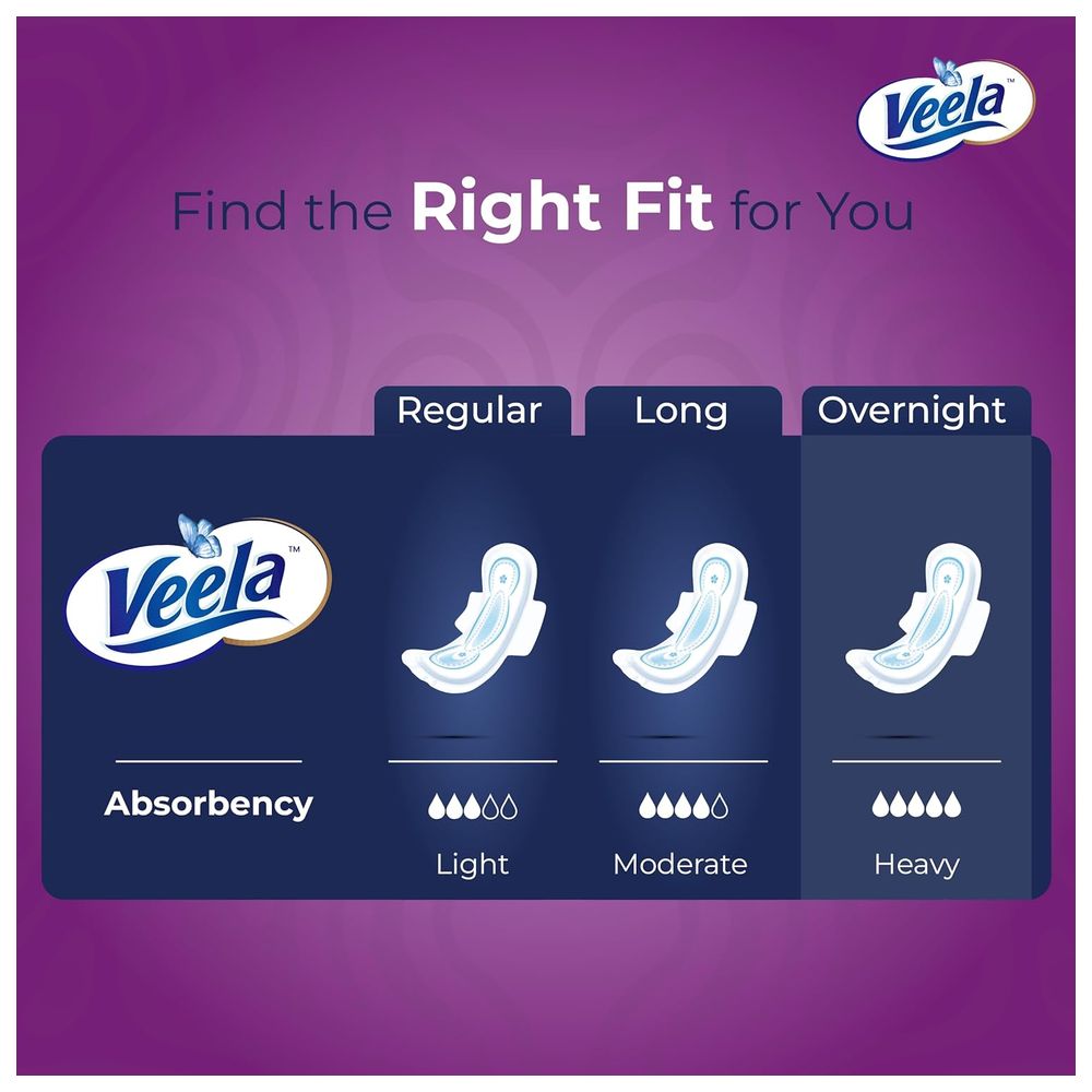 Veela Cushion Soft Ultra Thin Pads With Wings - Overnight - 7 Pads