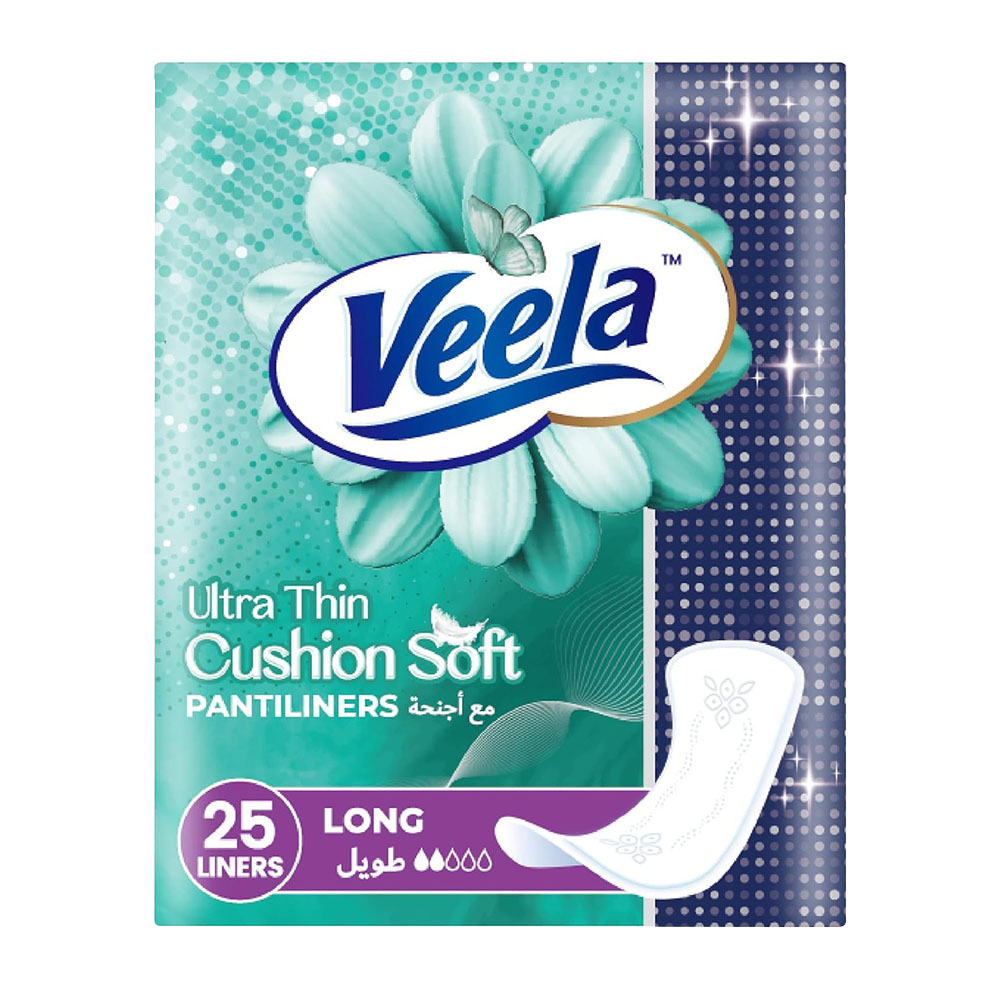 Veela Cushion Soft Ultra Thin Pantiliners - Long - 25 Liners