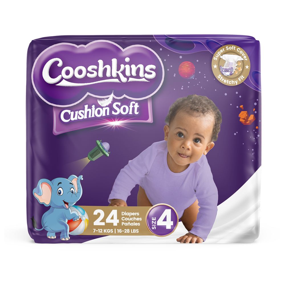 Cooshkins Cushion Soft Baby Diapers - Size 4 - 7-12 kg - 24 Diapers