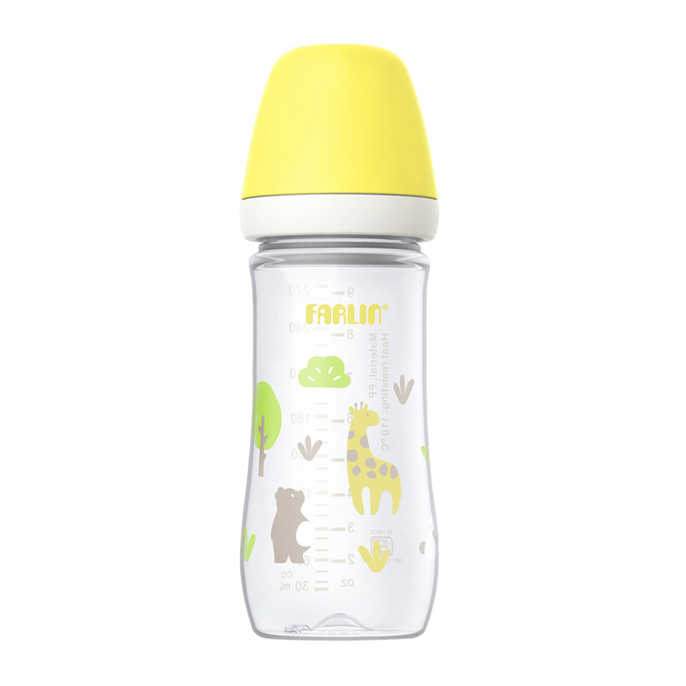 Farlin Grow With Colors PP Wide Neck Feeding Bottle - Yellow - 270 ml
