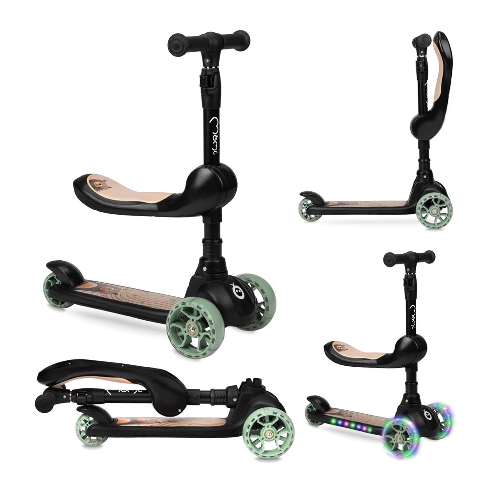 Momi - 2-In-1 Kiuru Kick Scooter - Black