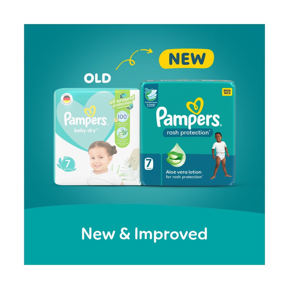 Pampers - Rash Protection Taped Diapers - Size 7 - 15+kg - 56 Pcs