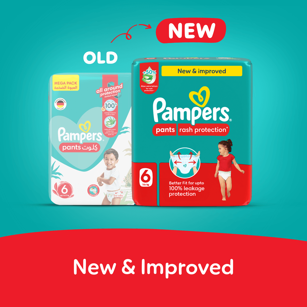 Pampers Rash Protection Diaper Pants - Size 6 - 16+ kg - Pack of 2 - 136 Pcs