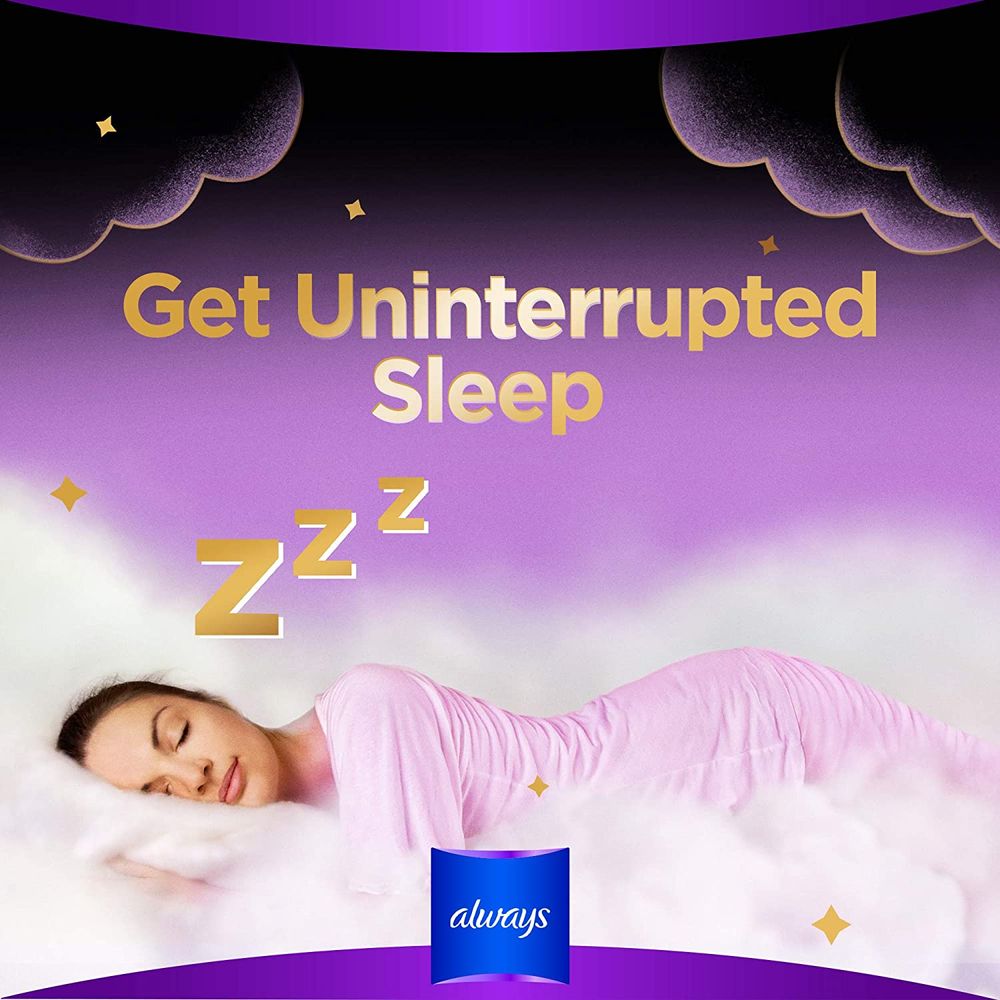 Always - Dreamzz Pad Clean & Dry Maxi Thick Night Long Sanitary Pads With Wings - Pack of 2 - 40Pcs