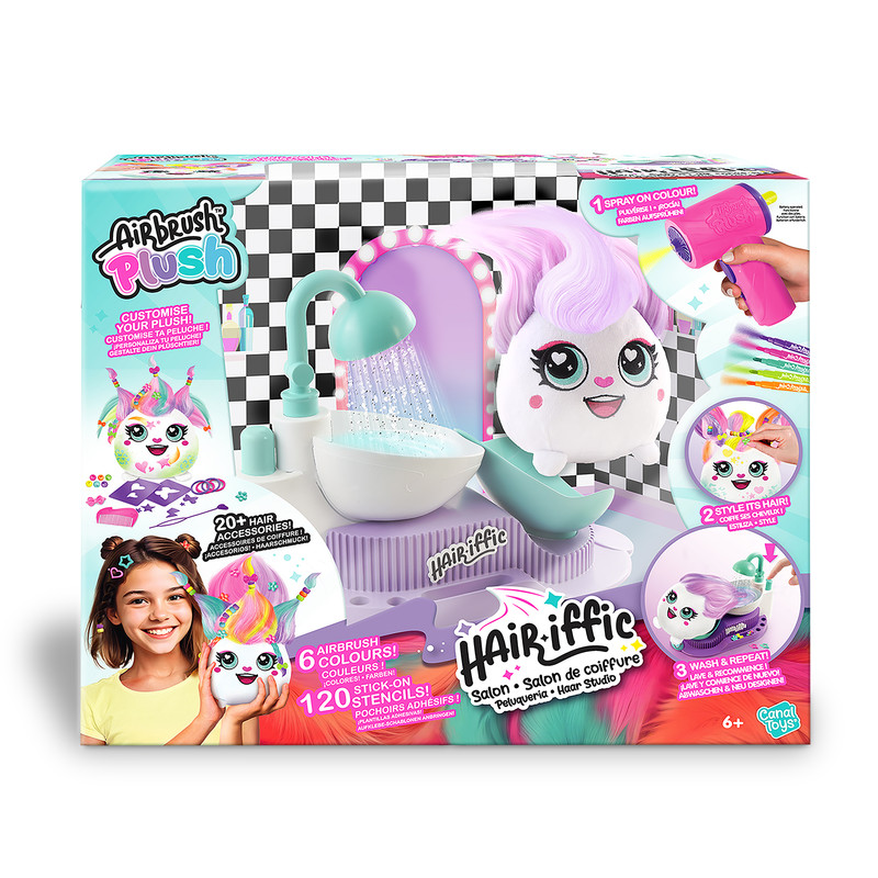 Canal Toys - Airbrush Plush Hair-Iffic Hair Style Salon Kit