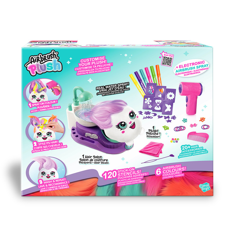 Canal Toys - Airbrush Plush Hair-Iffic Hair Style Salon Kit