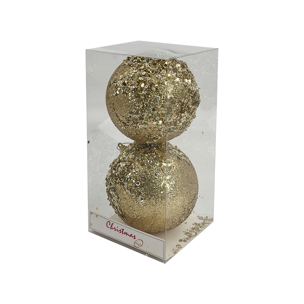 Christmas Magic - Christmas Designer Baubles - Gold - 12 cm - 2 Pcs