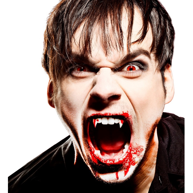 Widmann - Vampire Denture With 4 Blood Capsules - White/Red