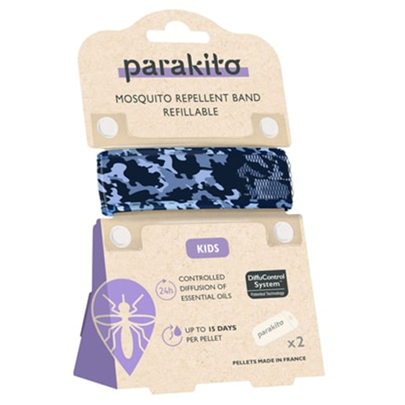 Para'Kito - Mosquito Repellent Kids Wristband - Blue Camo