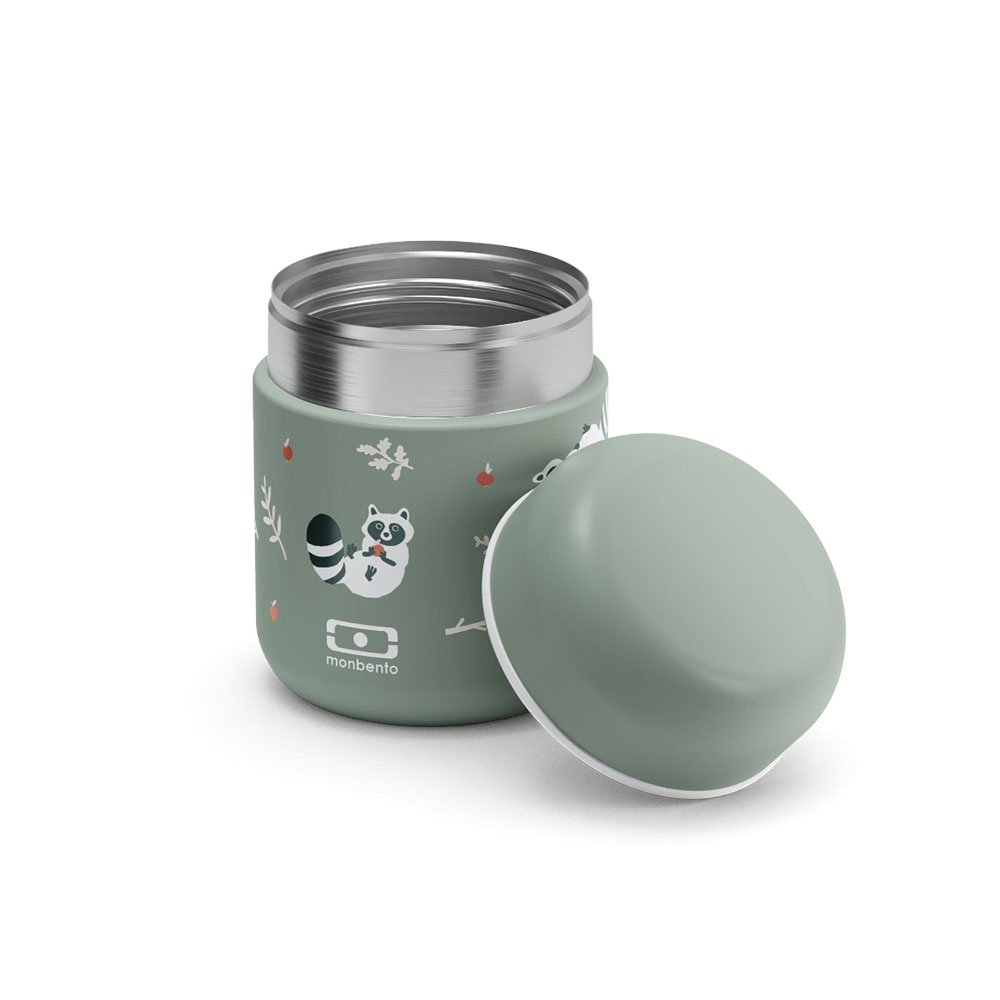 Monbento - Capsule Kids' Insulated Lunch Box - Green Raccoon