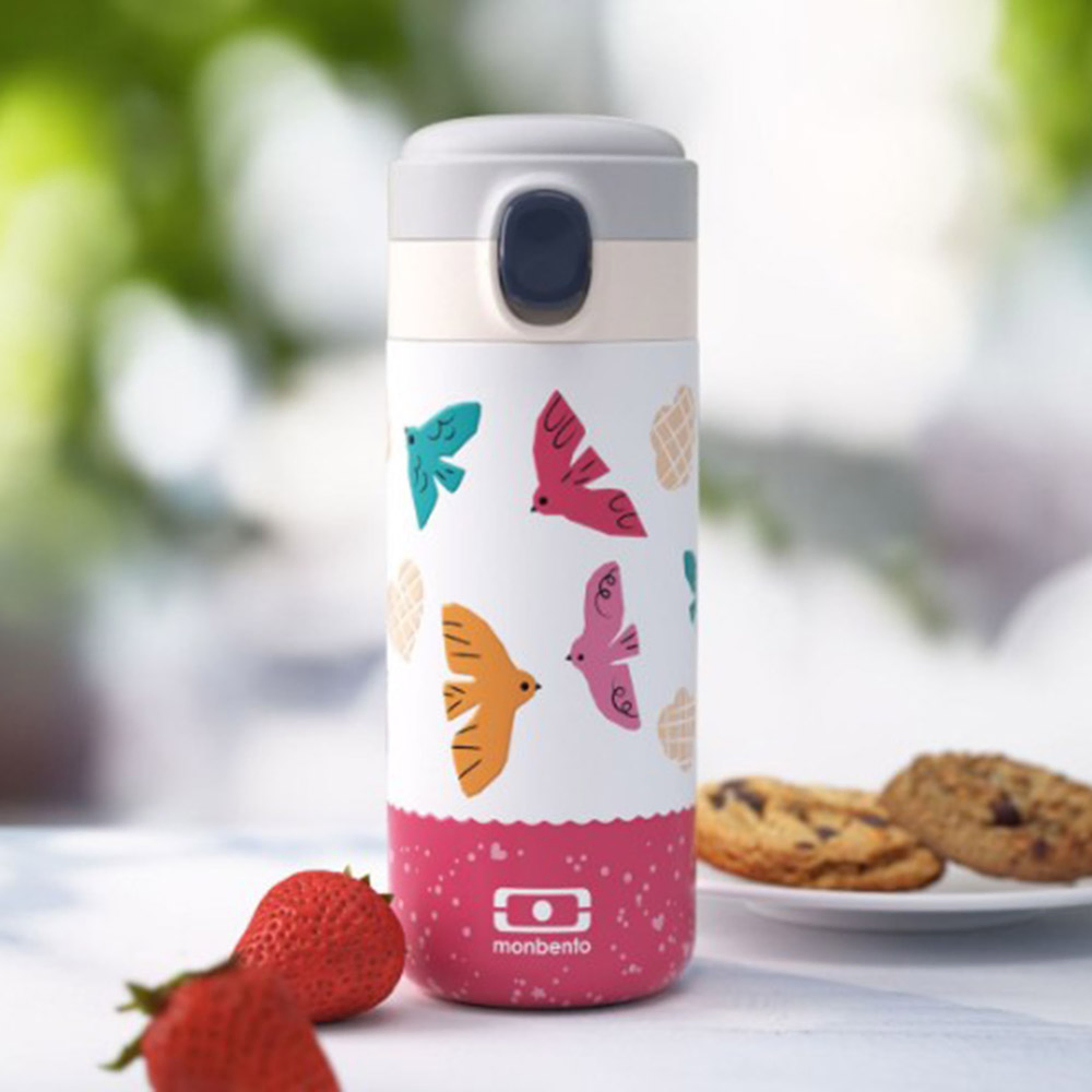 Monbento - Pop Kids' Insulated Bottle - Pink Birds