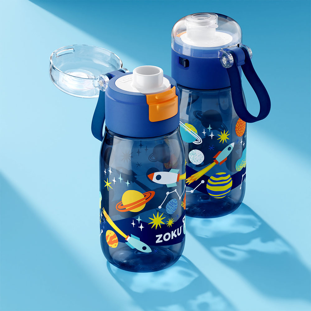 Zoku - Kids Flip Gulp Bottle - 475ml - Blue