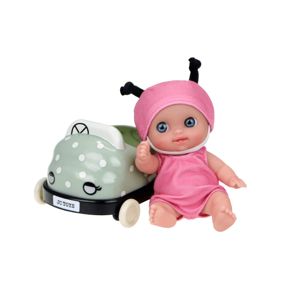 JC Toys - Lil Cutesies Baby Doll With Bugs Car - 5-Inch - Style May Vary