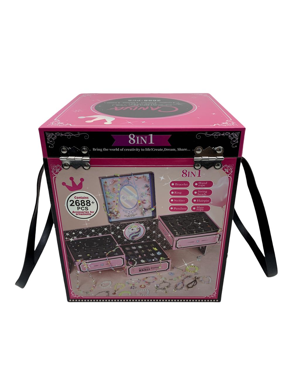 Caniya - 8 In 1 Diy Beads Jewelry Making Kit With Jewelry Box