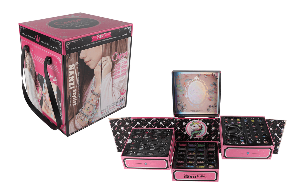 Caniya - 8 In 1 Diy Beads Jewelry Making Kit With Jewelry Box