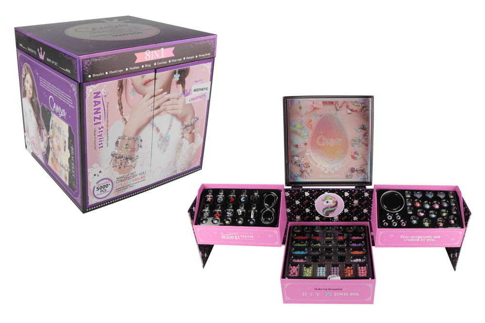 Caniya - 8 In 1 Diy Beads Jewelry Making Kit With Jewelry Box