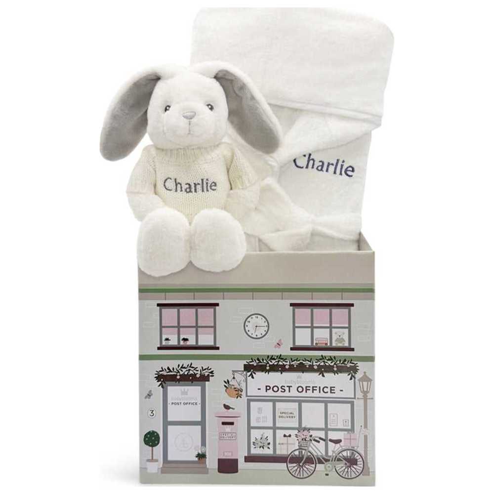 Babyblooms - Personalised Little Bunny & Bathrobe - Grey - 2 Pcs