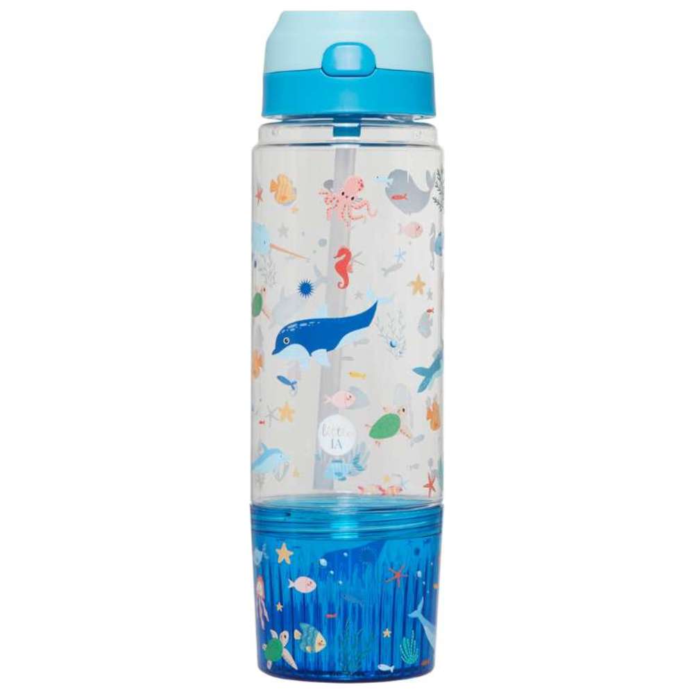 Little IA - Personalized Munch & Mist 3 - in - 1 Tritan Water Bottle - Seaworld - 650ml