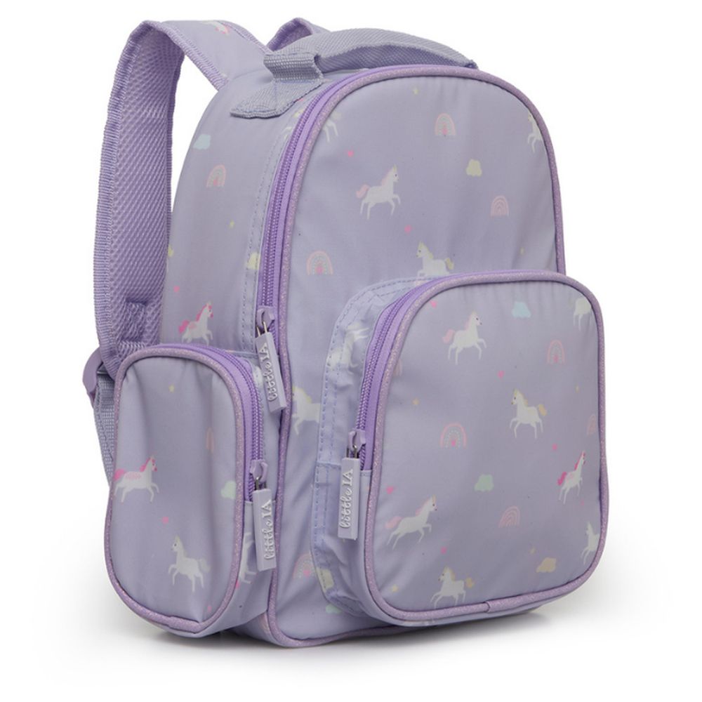 Little IA - Personalized Unicorn Duo Backpack & Lunch Bag Set - Mini - Purple - 2 Pcs
