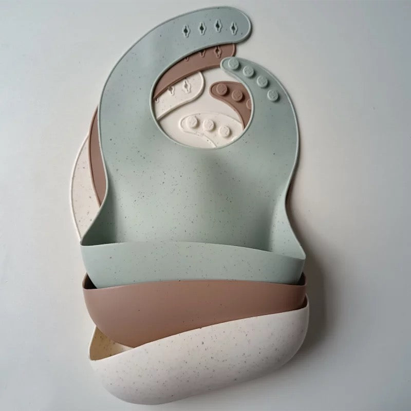 Maxims Baby Store - Speckled Silicone Bib - Brown