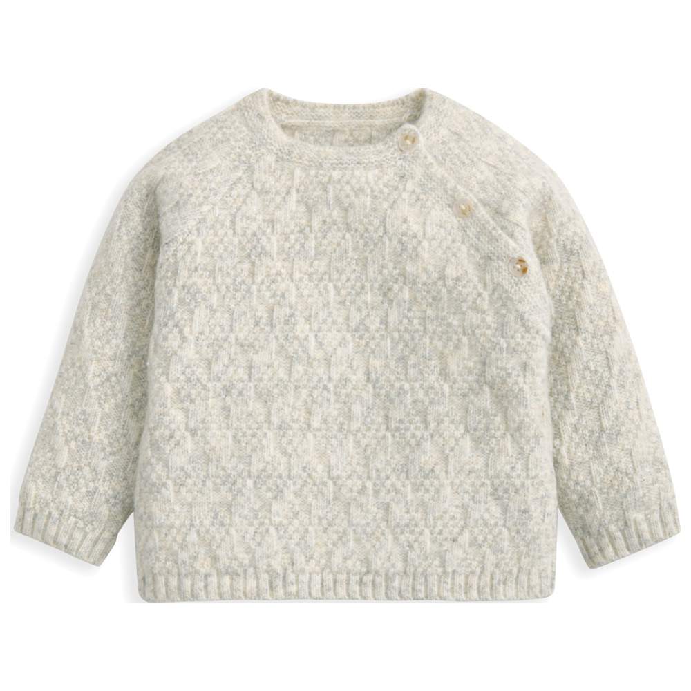 Mamas & Papas - 2pc-Set - Knitted Baby's Sweatshirt & Pants - Grey