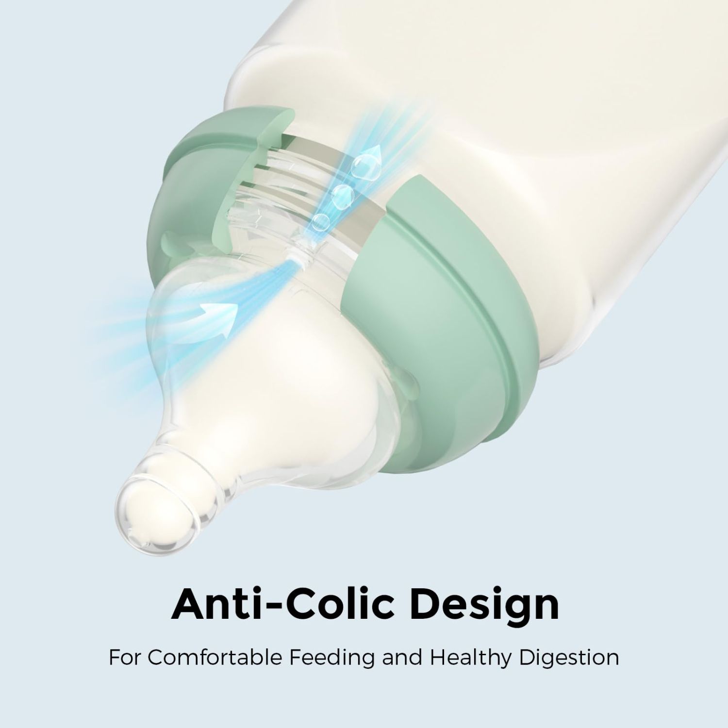 Momcozy - Silicone Nipple & Flat Bottle Cap - Large - Pack of 2