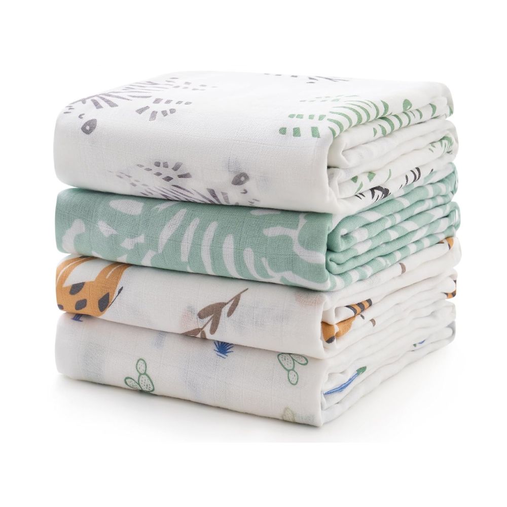 Momcozy Muslin Swaddle Blanket Set - Bravery - 4 Pcs