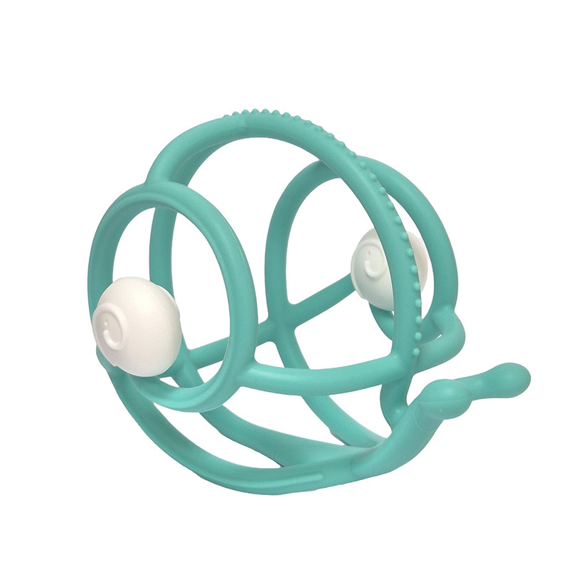 Mombella - S2 Rattle And Sensory Teether Toy - Snail - Teal
