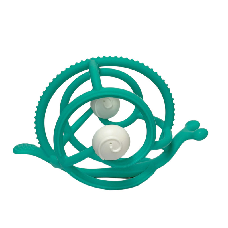 Mombella - S2 Rattle And Sensory Teether Toy - Snail - Teal