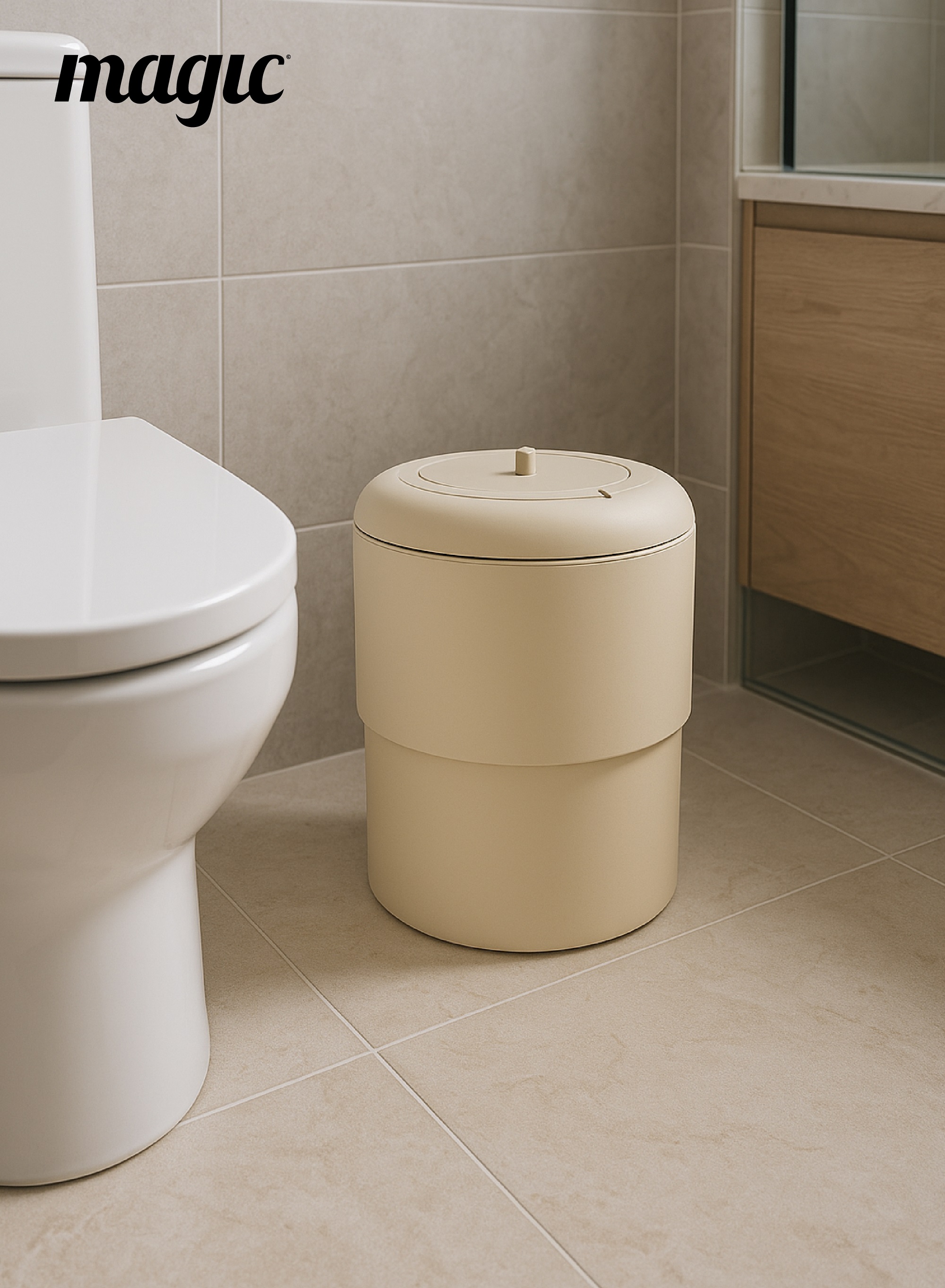 Magic - Heka Toilet Waste Lid Only - Beige