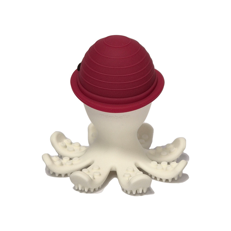 Mombella - Ollie Octopus Teether Toy - Chimney Red