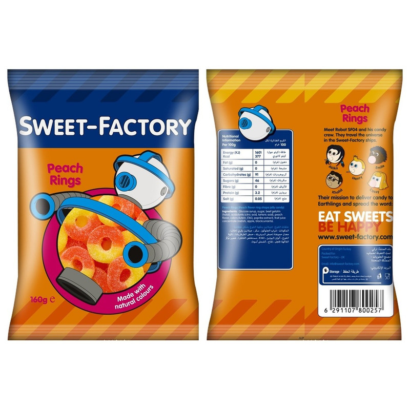 Sweet Factory - Peach Rings Gummies 160g
