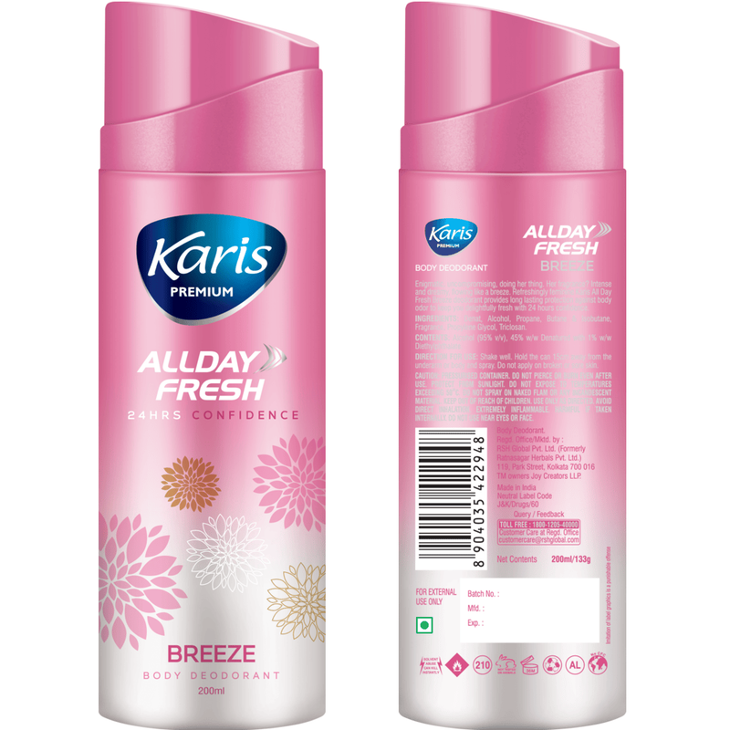 Karis Naturals - All Day Fresh Body Deodorant Spray - Breeze - 200 ml