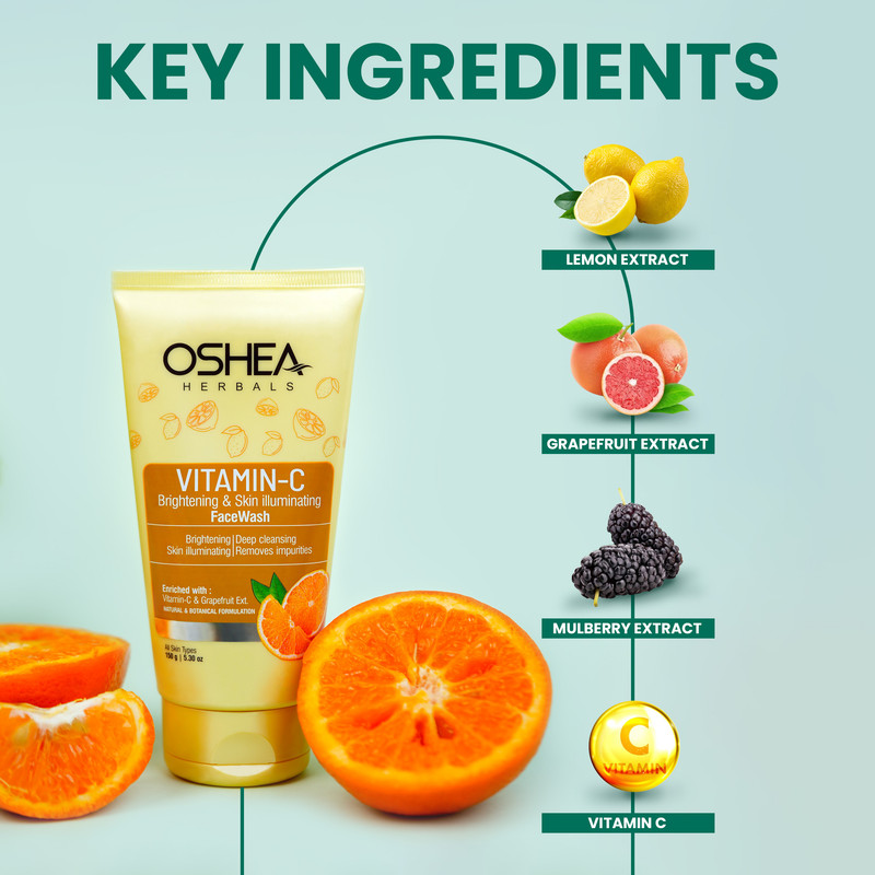 Oshea Herbals - Vitamin C Brightening & Skin Illuminating Facewash For All Skin Types 150g