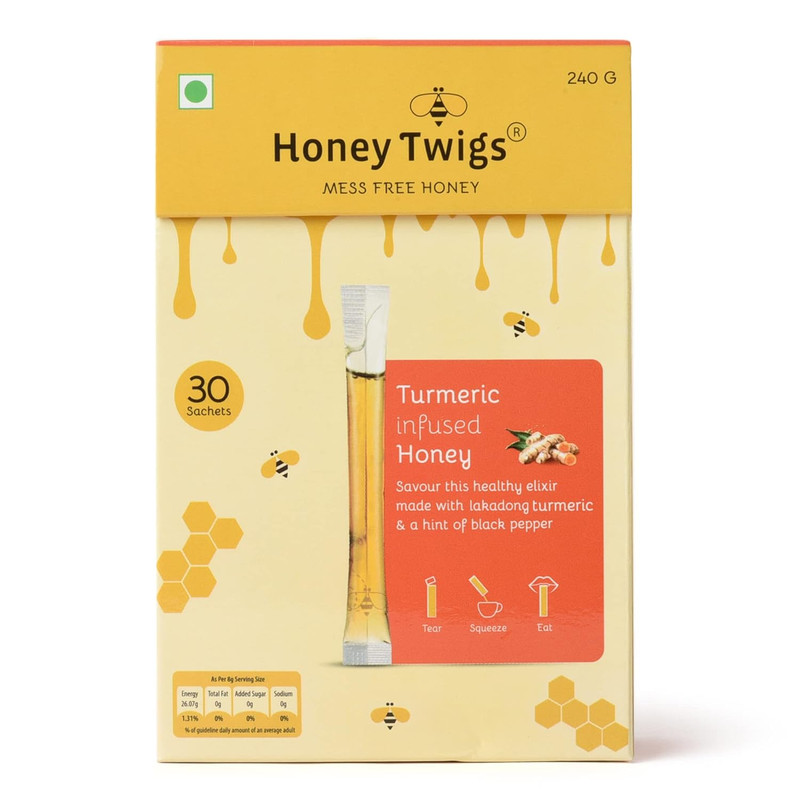 Honey Twigs - Turmeric Infused Honey 8g Pack Of 30